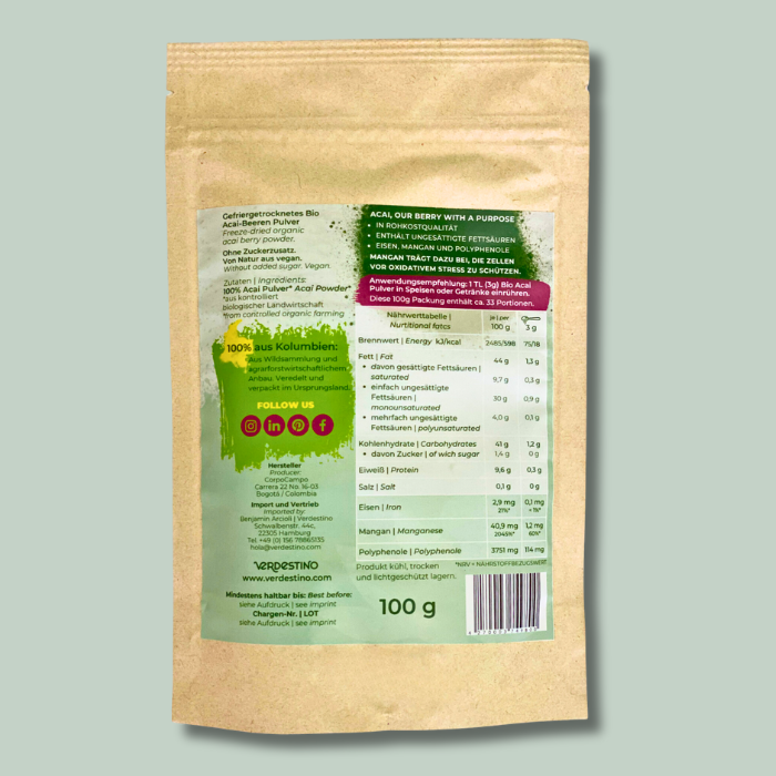 Bio-Acai-Pulver 100g